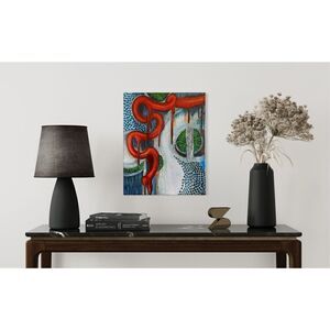 Original Mixed Media Abstract Artwork 16x20 in. No Frame